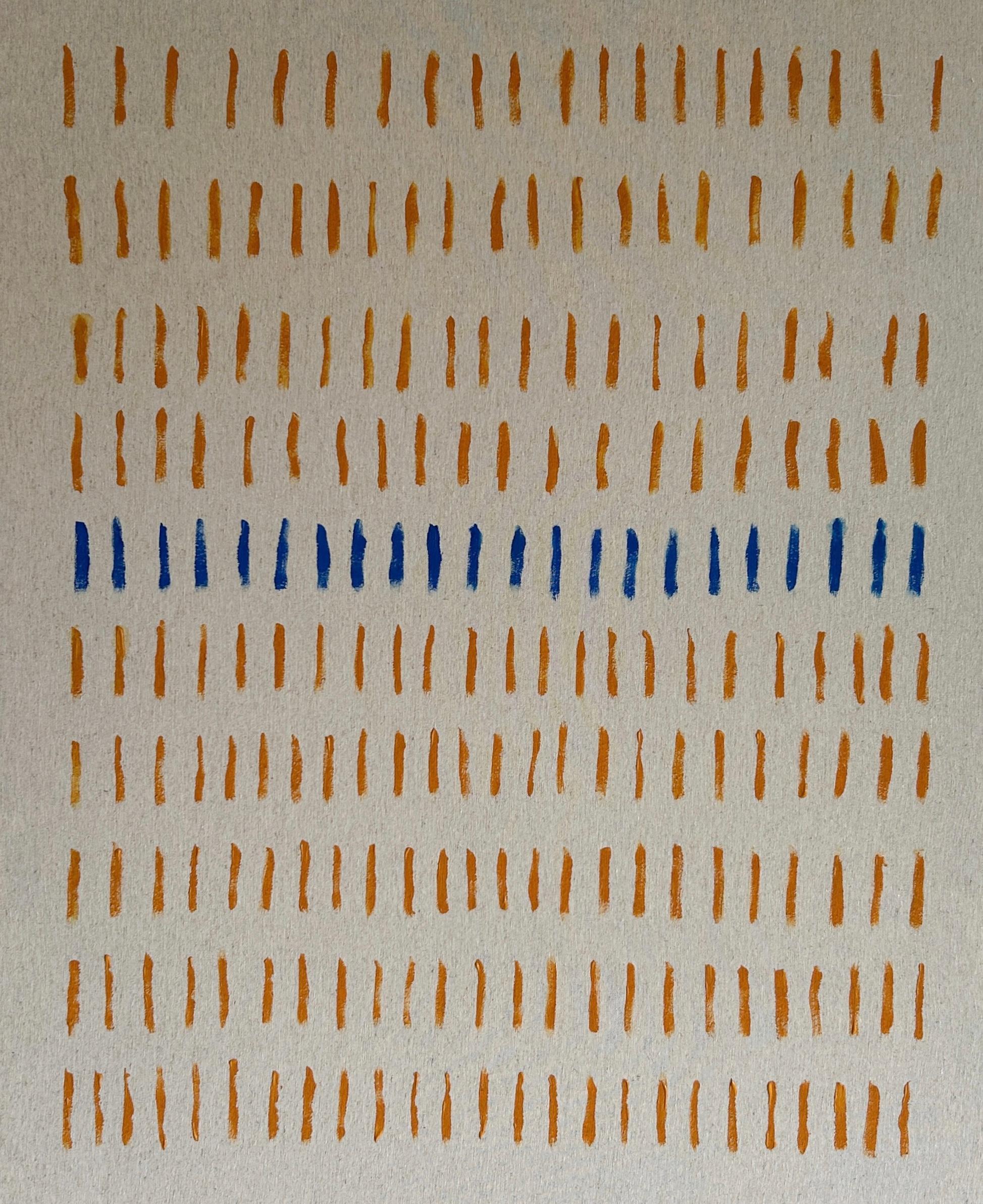ABSTRACT New Colors Orange Blue Opera dell'artista contemporanea Sierra White 2024