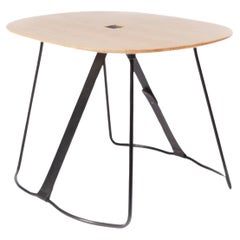 Sierra Wooden Coffee Table With Black Leather Strap by Cuero Design