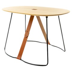 Sierra Wooden Coffee Table With Polo Leather Strap by Cuero Design