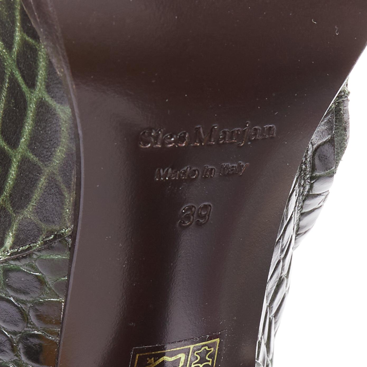 SIES MARJAN 2025 Greene & Greene vert cuir gaufré boucle dorée bottines EU39 en vente 4