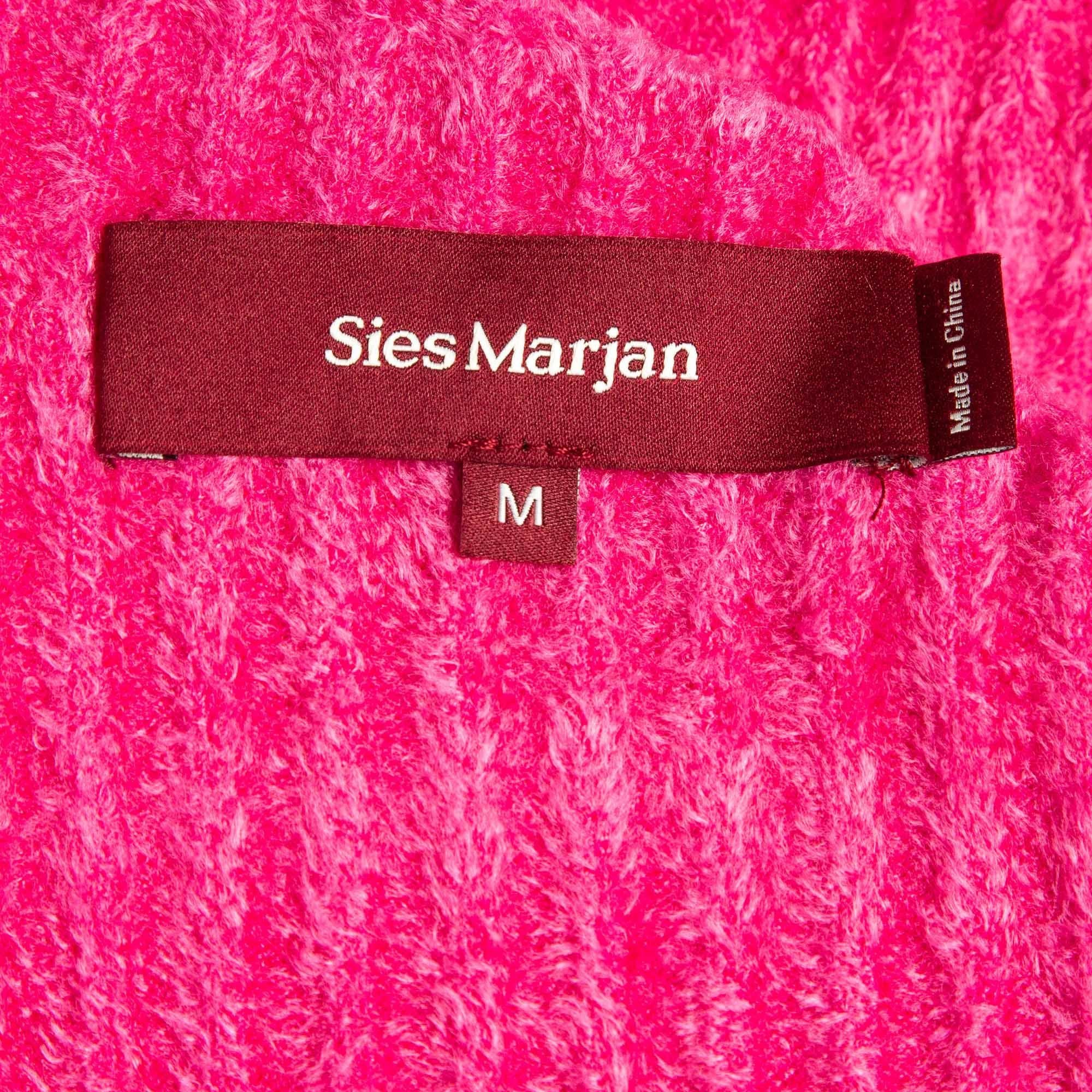 Sies Marjan Fuchsia Rosa Rib-Strick-Top mit Schildkrötenhalsausschnitt M im Zustand „Neu“ im Angebot in Dubai, Al Qouz 2