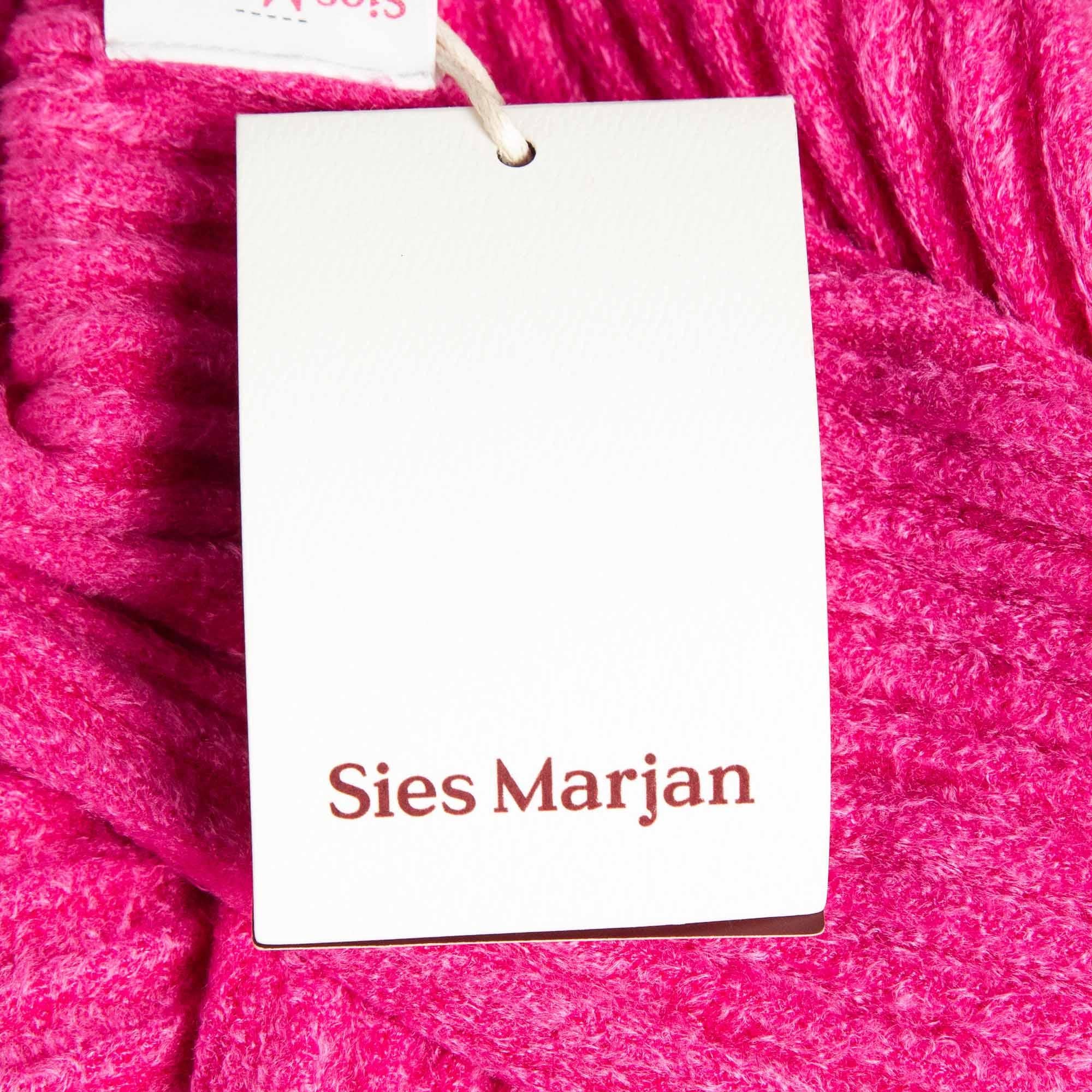Sies Marjan Fuchsia Rosa Rib-Strick-Top mit Schildkrötenhalsausschnitt M im Angebot 3