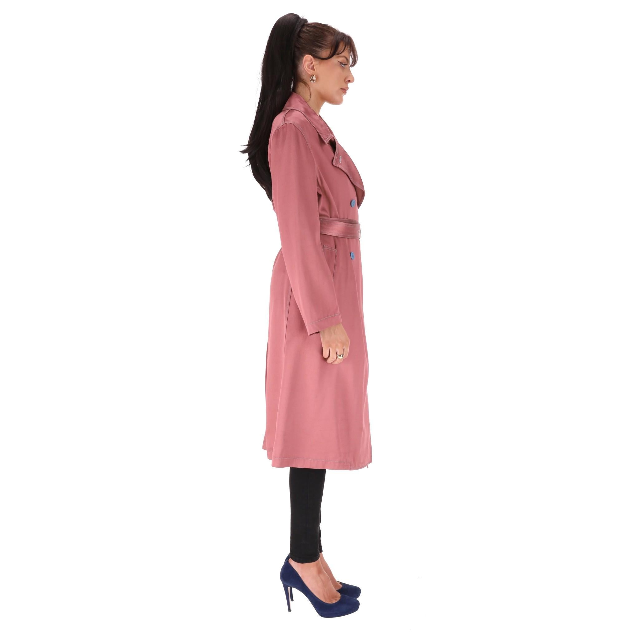 Rosa Trench in raso e filato di Sies Marjan in vendita
