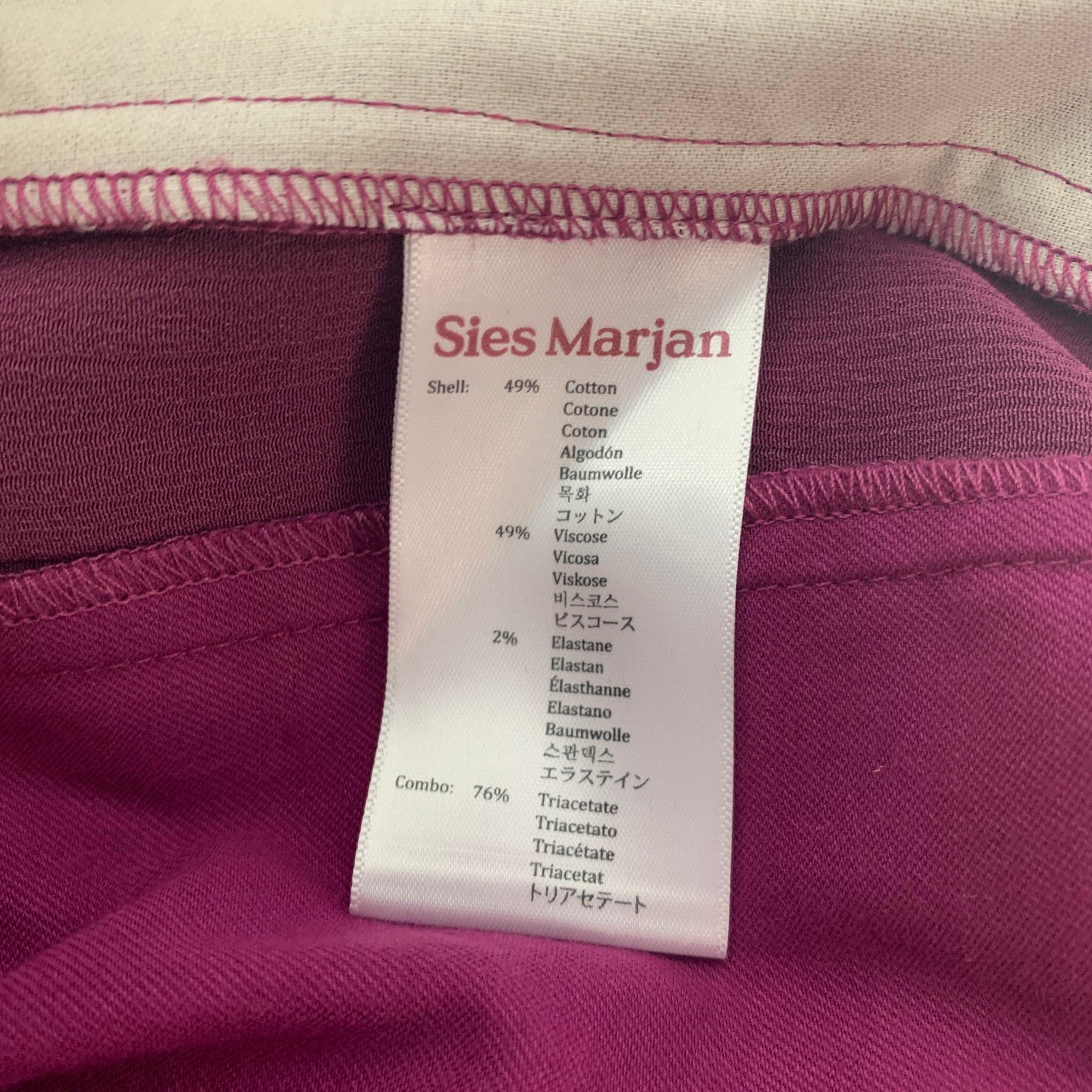SIES MARJAN Size 2 Magenta Cotton Viscose Velvet Notch Lapel Pants Suit 3