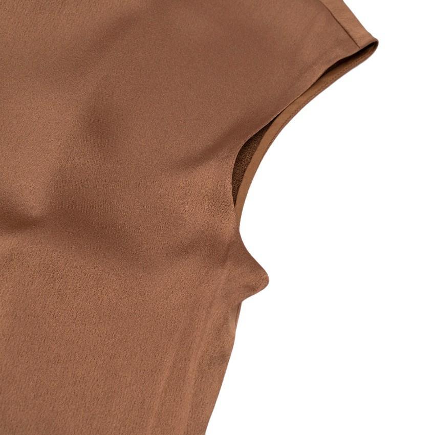 Brown Sies Marjan Zariah Copper Satin Draped Maxi Dress - US 6