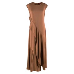 Sies Marjan Zariah Copper Satin Draped Maxi Dress - US 6