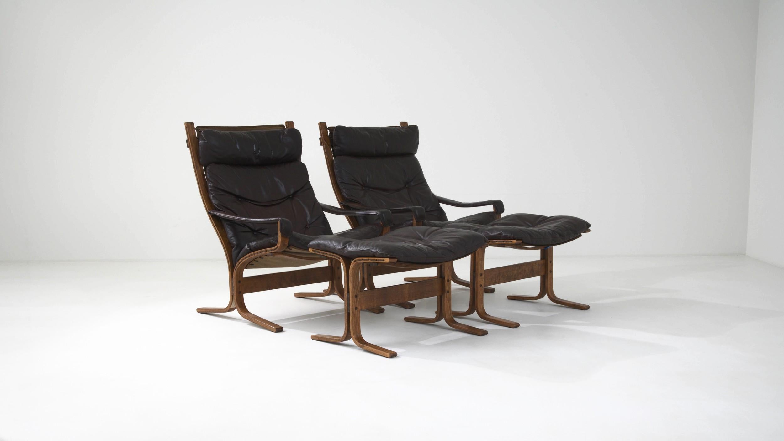 “Siesta” Armchairs with Ottomans by I. Relling, a Pair 2