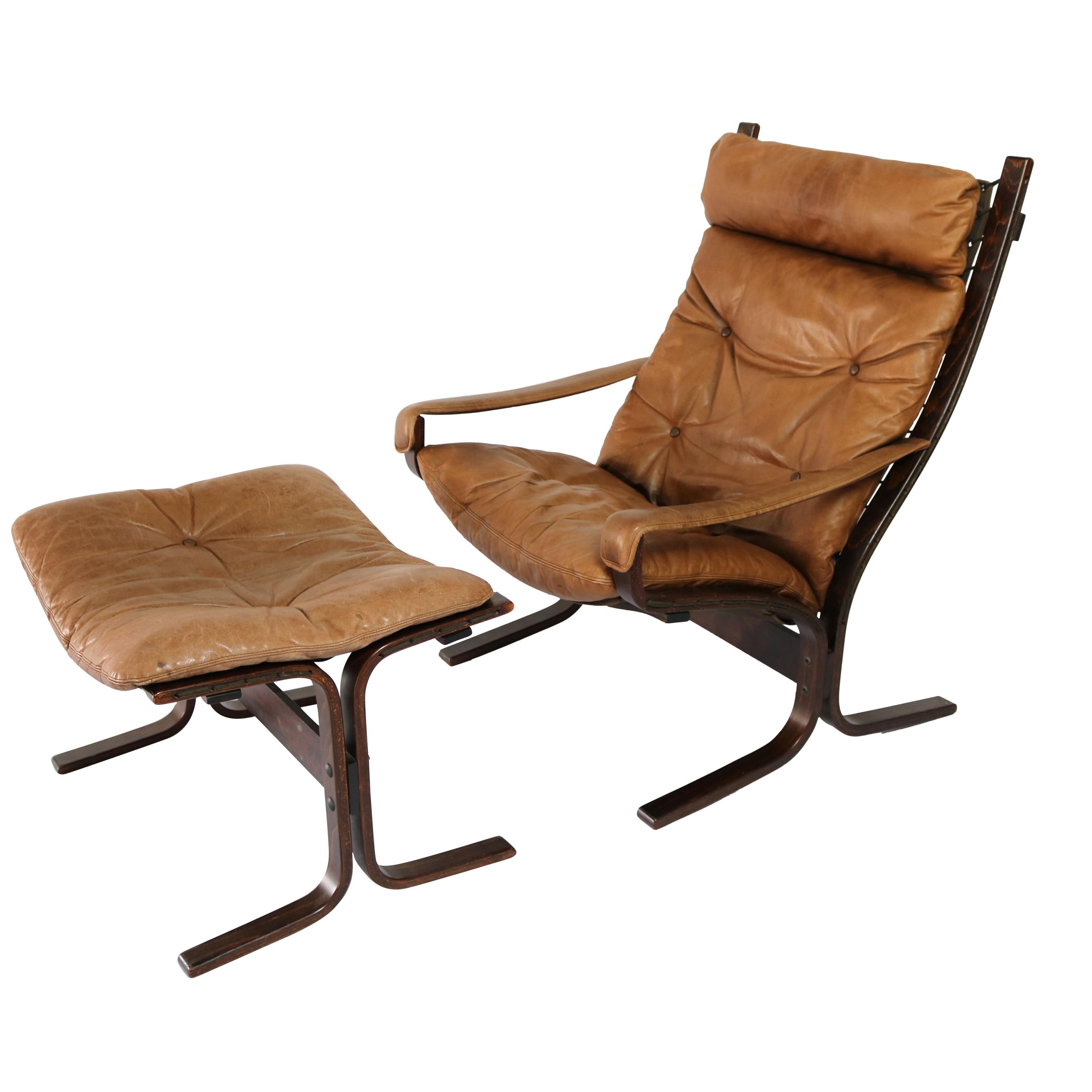 Siesta Chair and Ottoman by Ingmar Relling for Westnofa For Sale