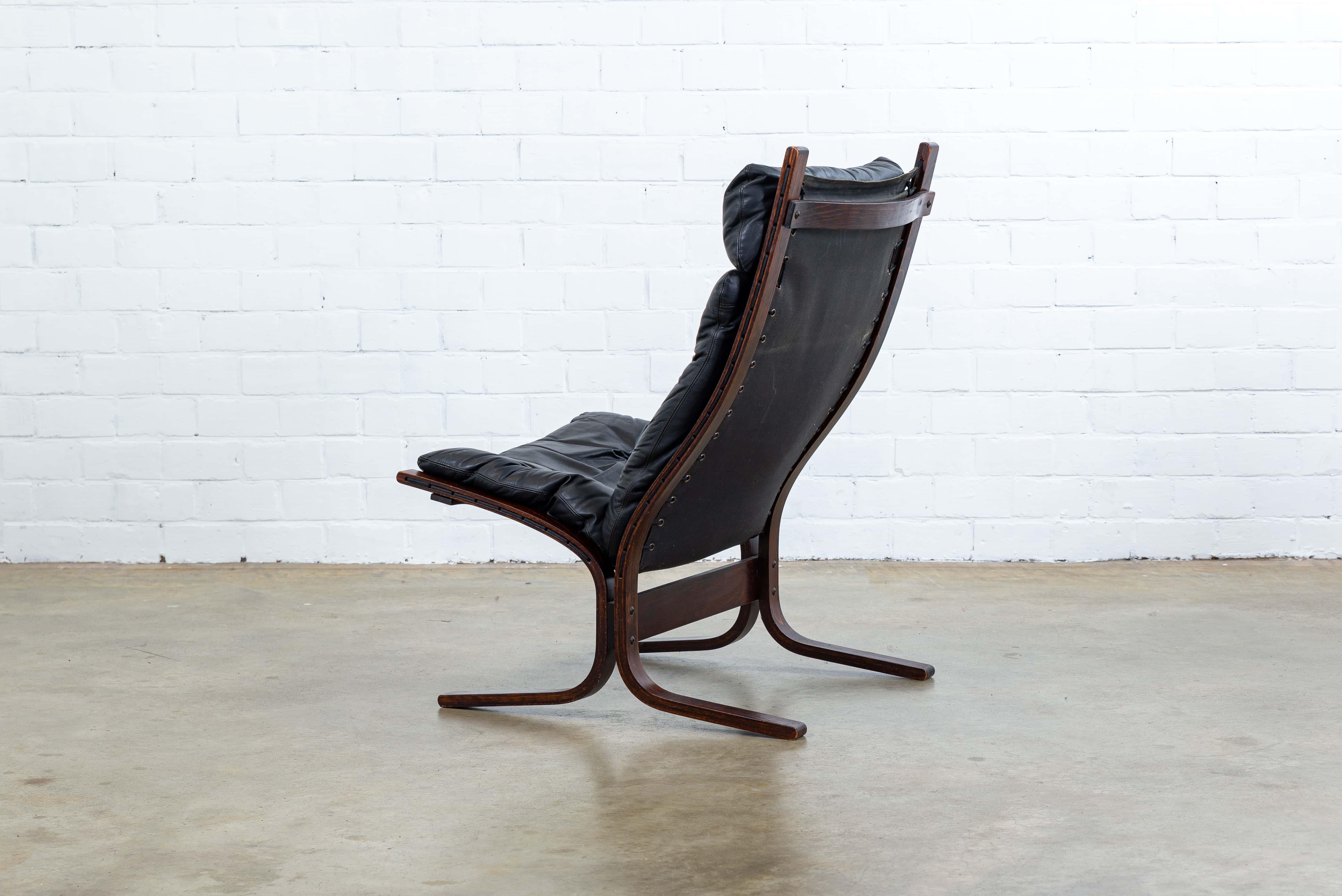 Norwegian Siesta High Back Lounge Chair by Ingmar Relling for Westnofa, 1960s For Sale