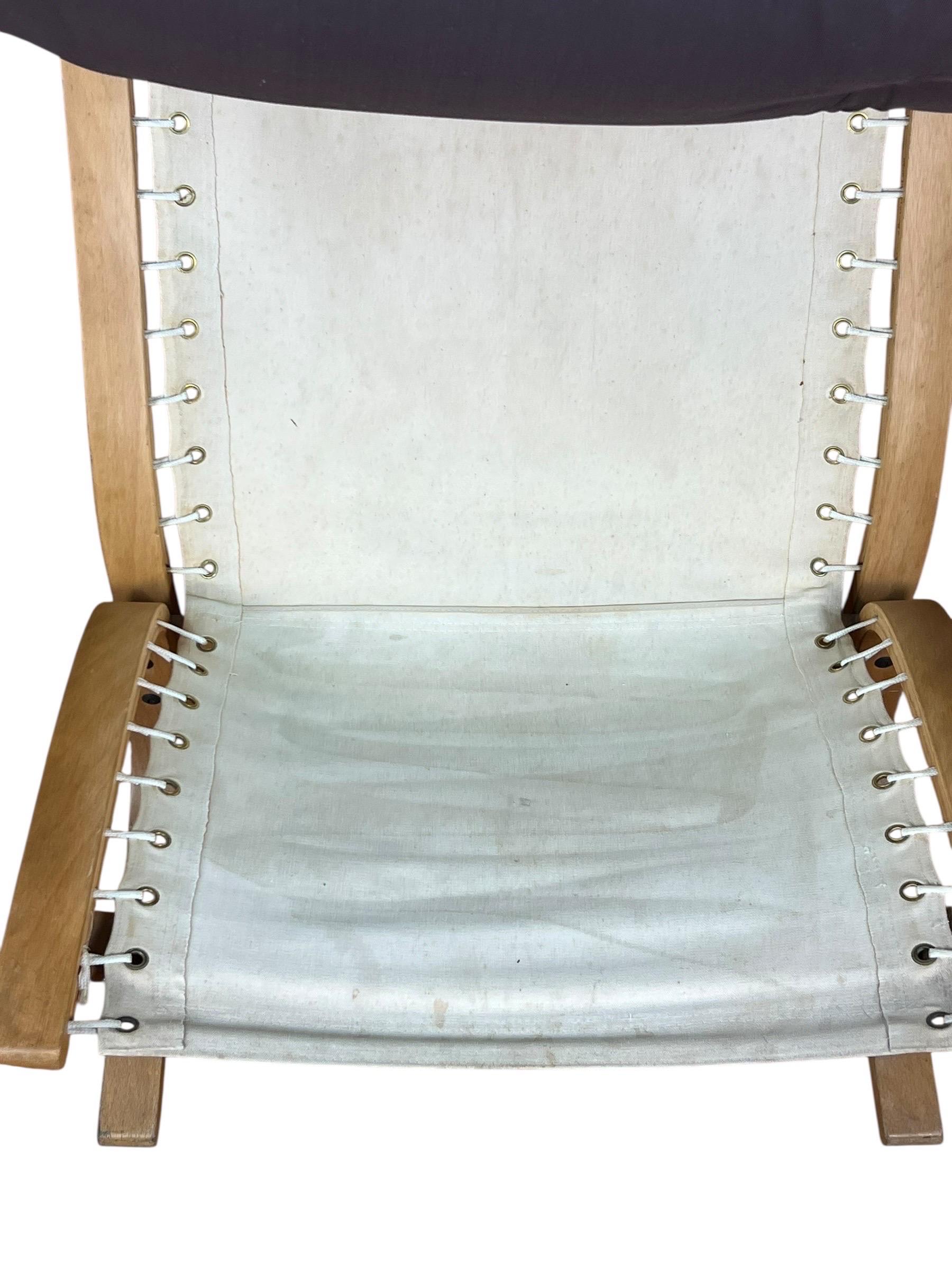 Bois cintré Chaise haute en cuir Siesta d'Ingmar Relling pour Westnofa, 1960s en vente