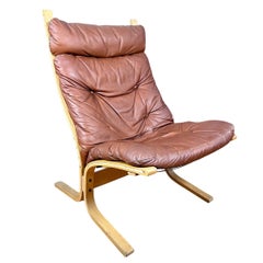 Siesta Leather Highback Chair by Ingmar Relling for Westnofa, 1960s