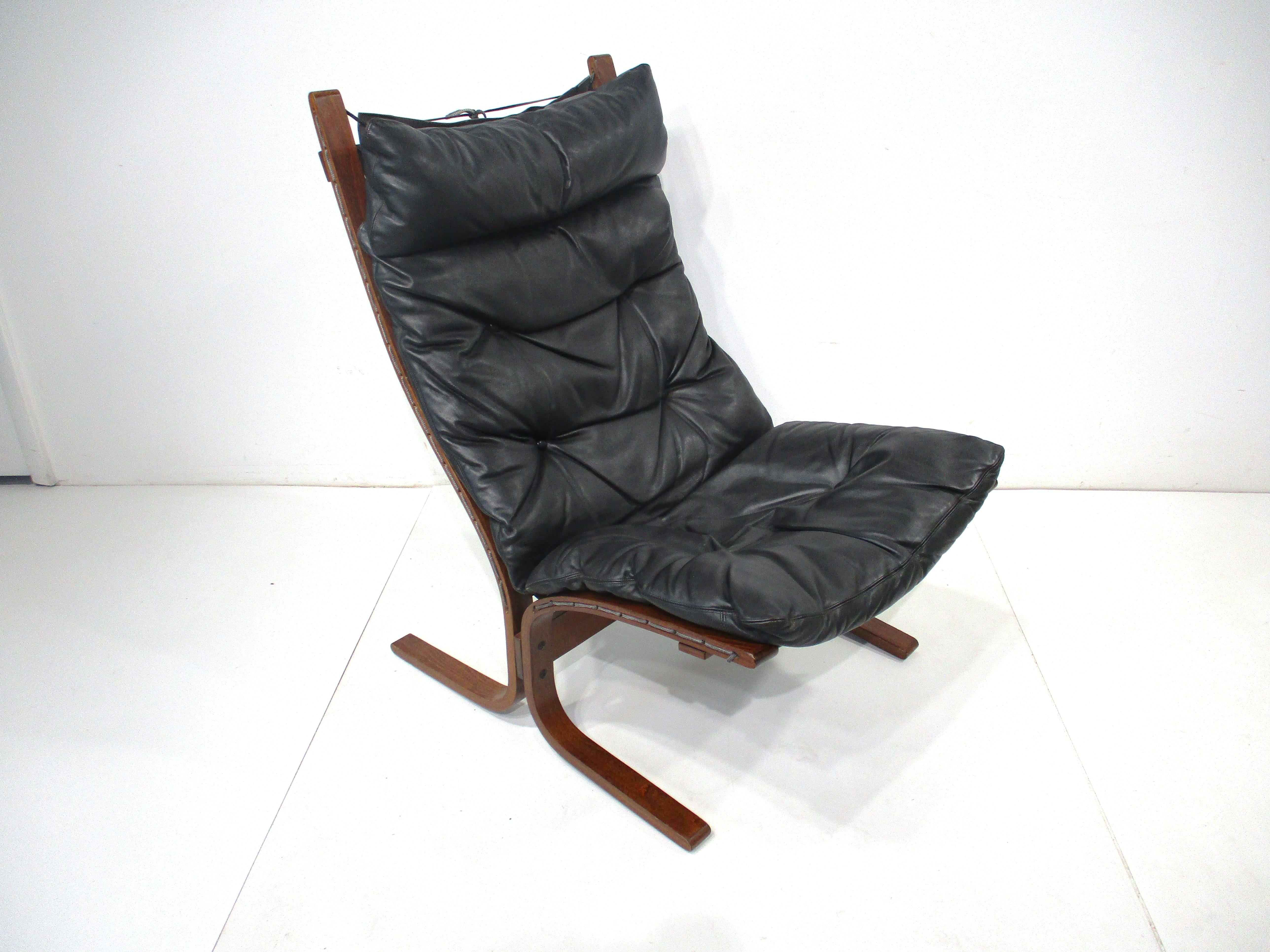 Siesta Leather Lounge Chair by Ingmar Relling for Westnofa Norway  4