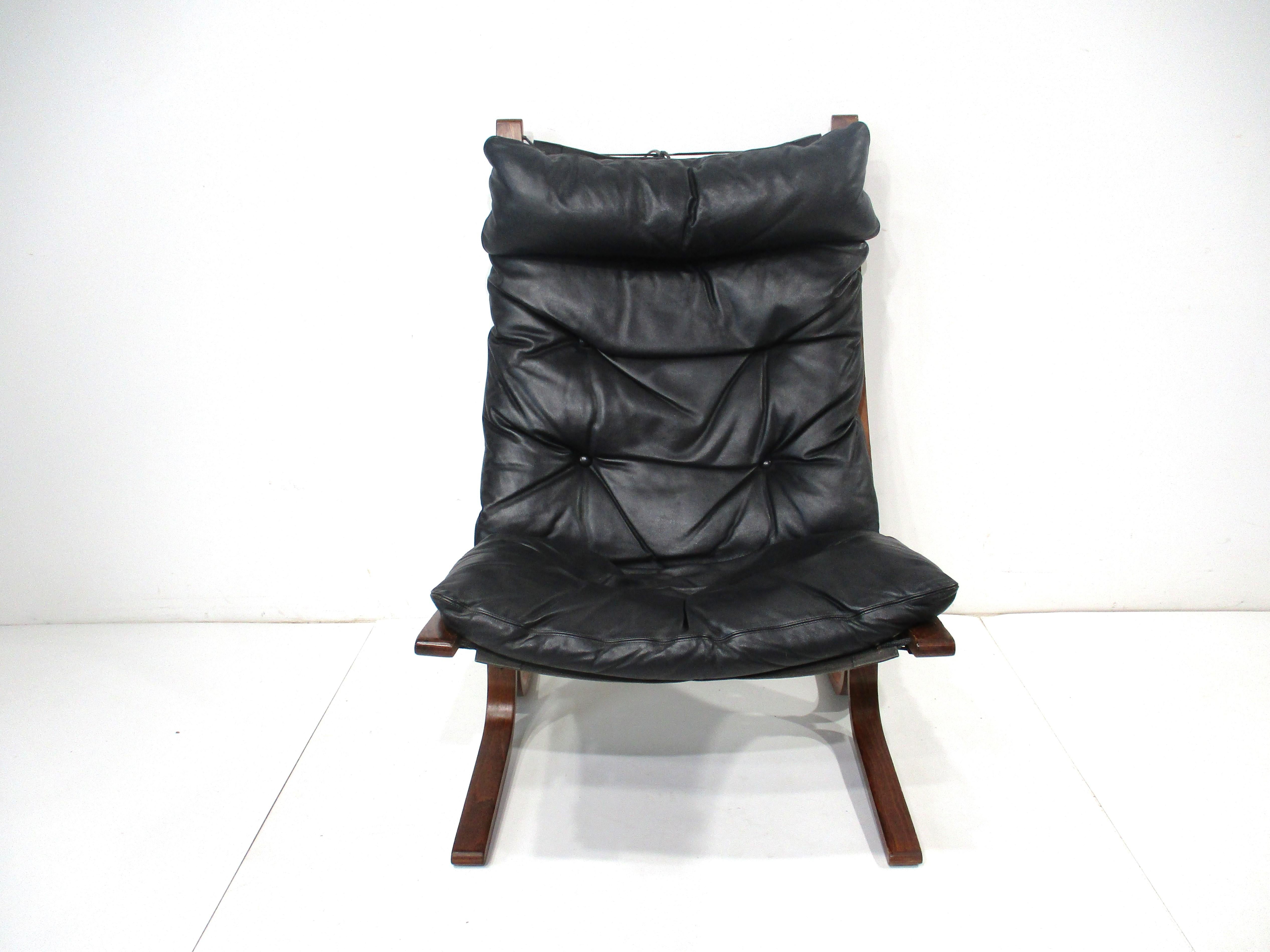 Mid-Century Modern Siesta Leather Lounge Chair by Ingmar Relling for Westnofa Norway 