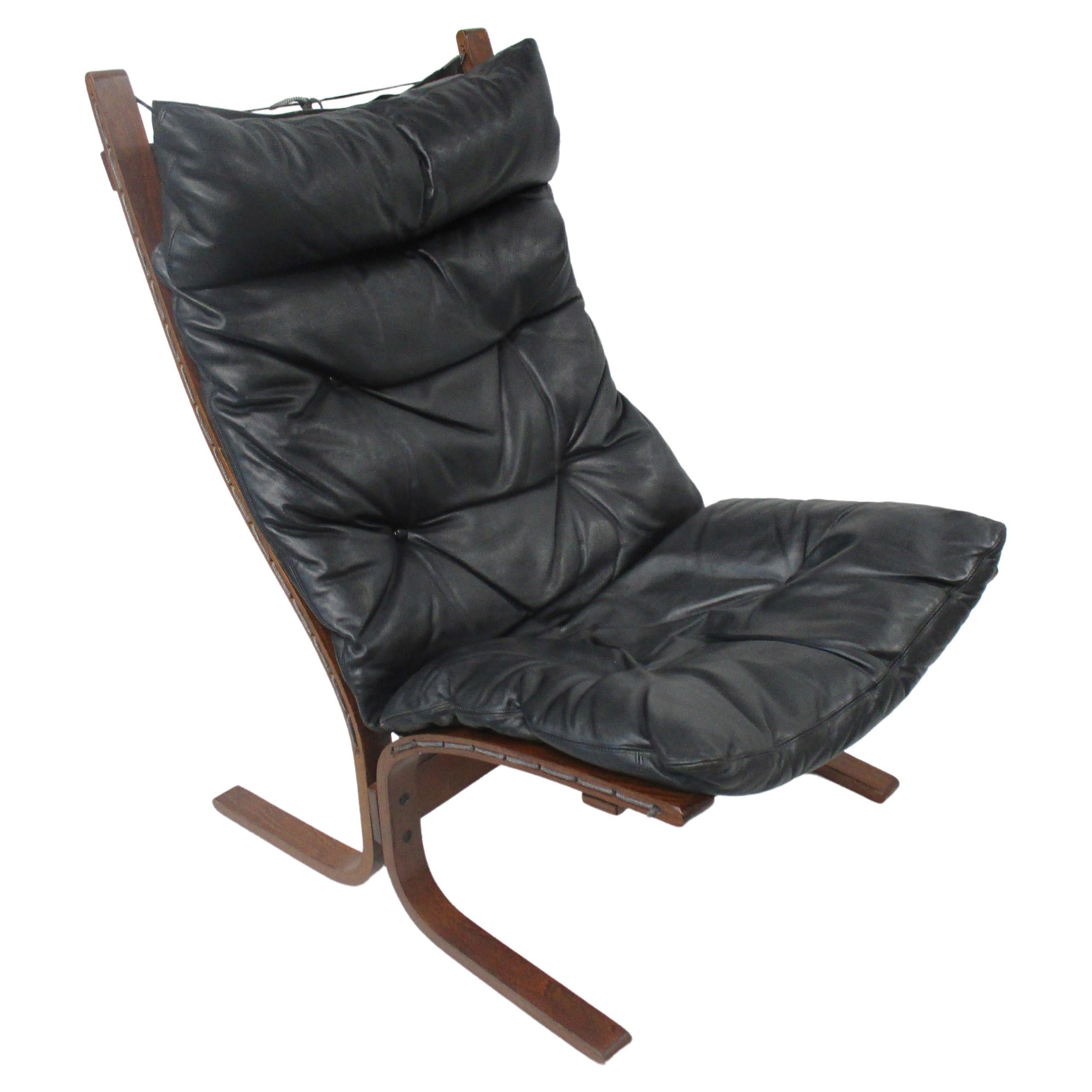 Siesta Leather Lounge Chair by Ingmar Relling for Westnofa Norway 