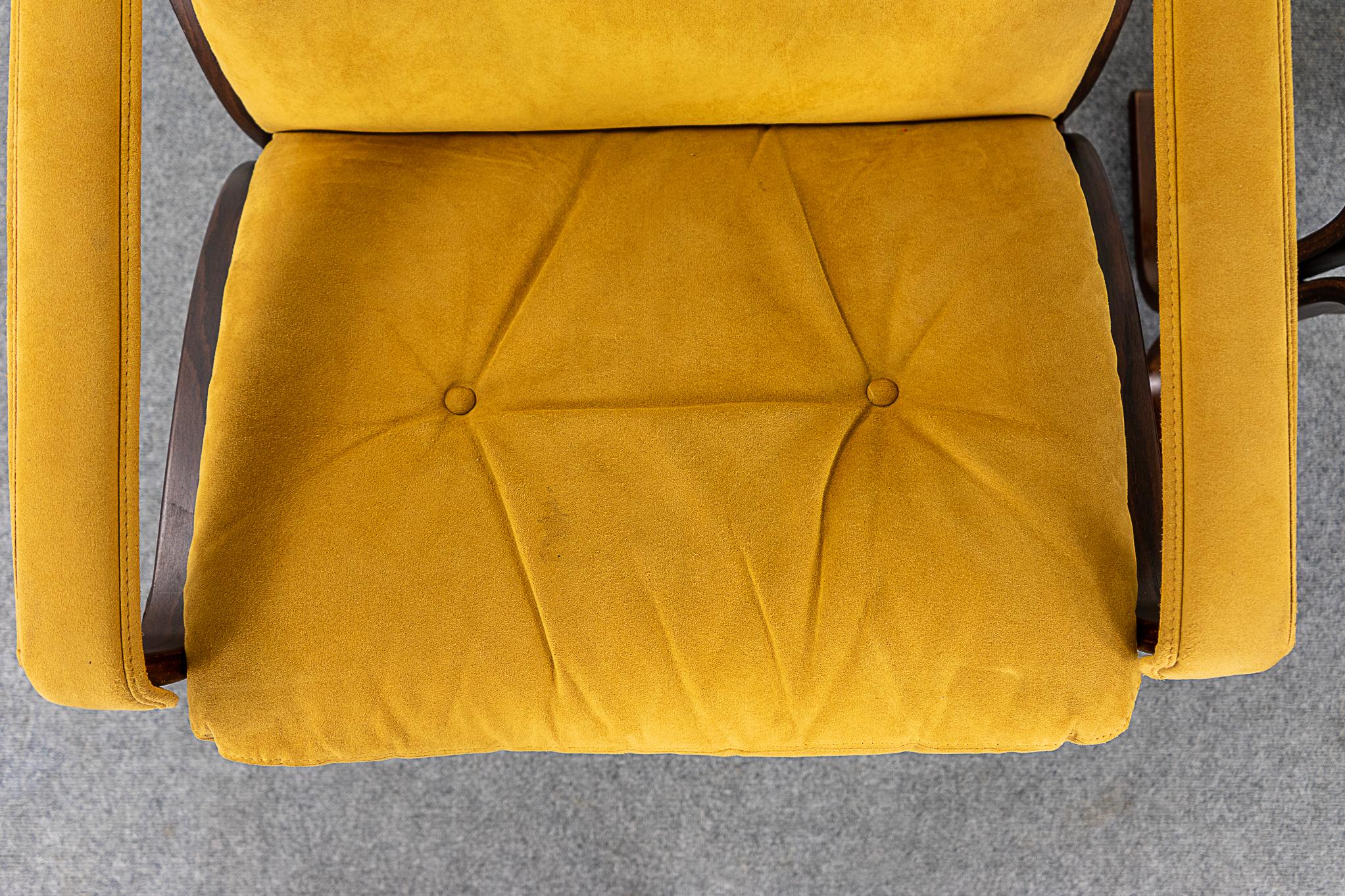 Suede Siesta Lounge Chair + Footstool by Ingmar Relling