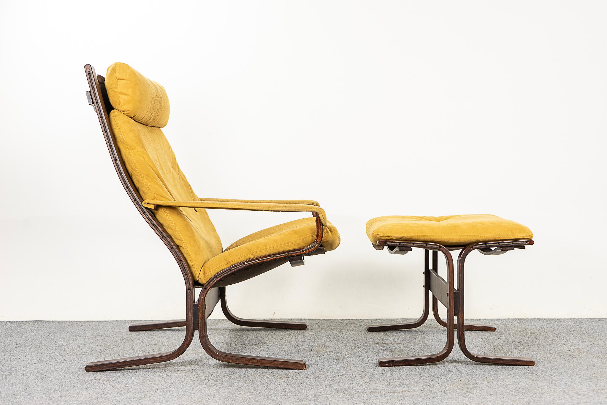 Danish Siesta Lounge Chair + Footstool by Ingmar Relling For Sale