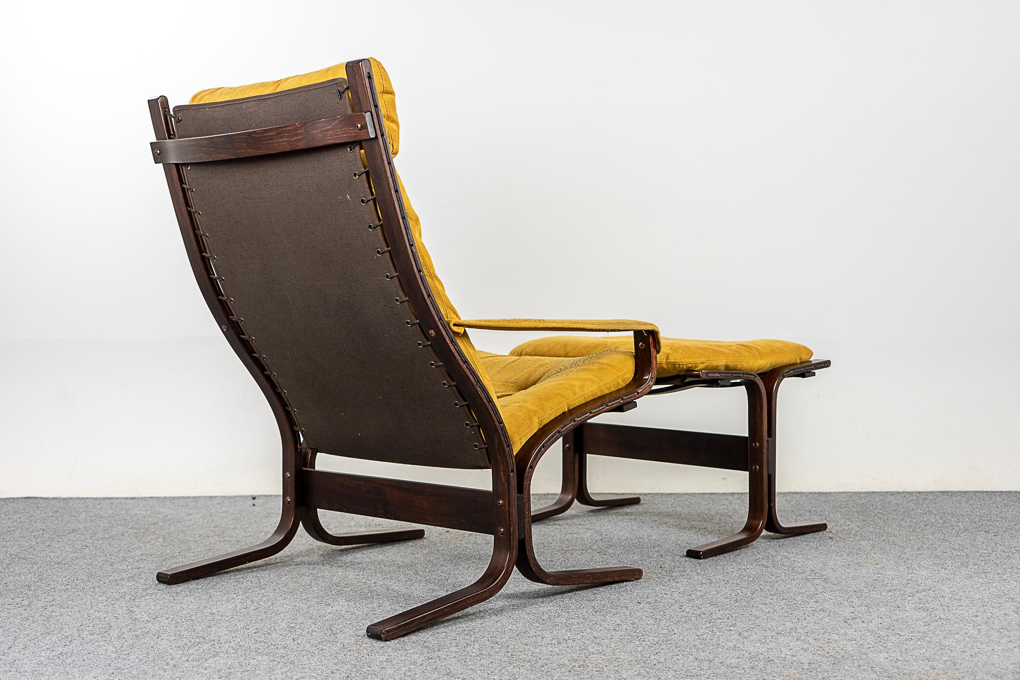 Mid-20th Century Siesta Lounge Chair + Footstool by Ingmar Relling For Sale