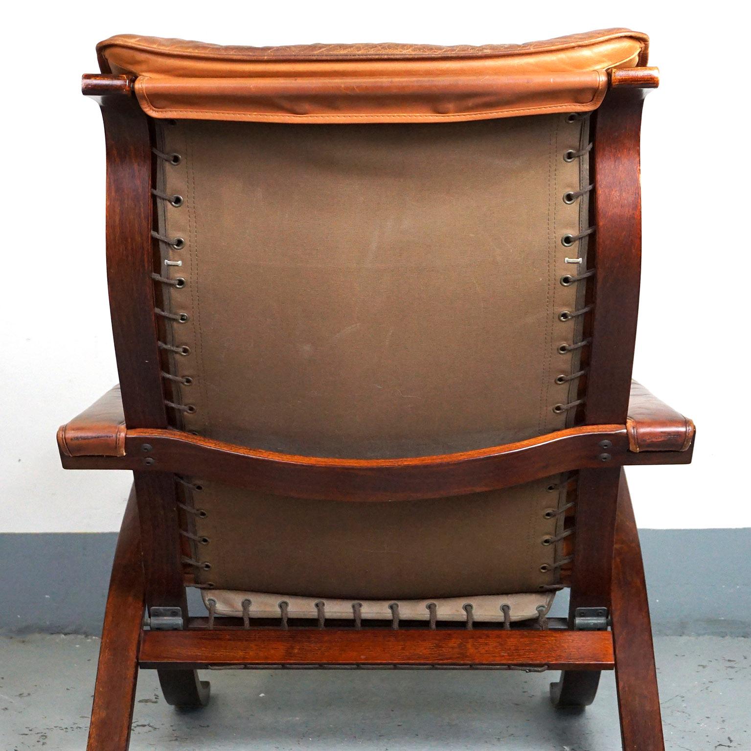 Norwegian Siesta Lounge Chair with Cognac Brown Leather by Ingmar Relling for Westnofa