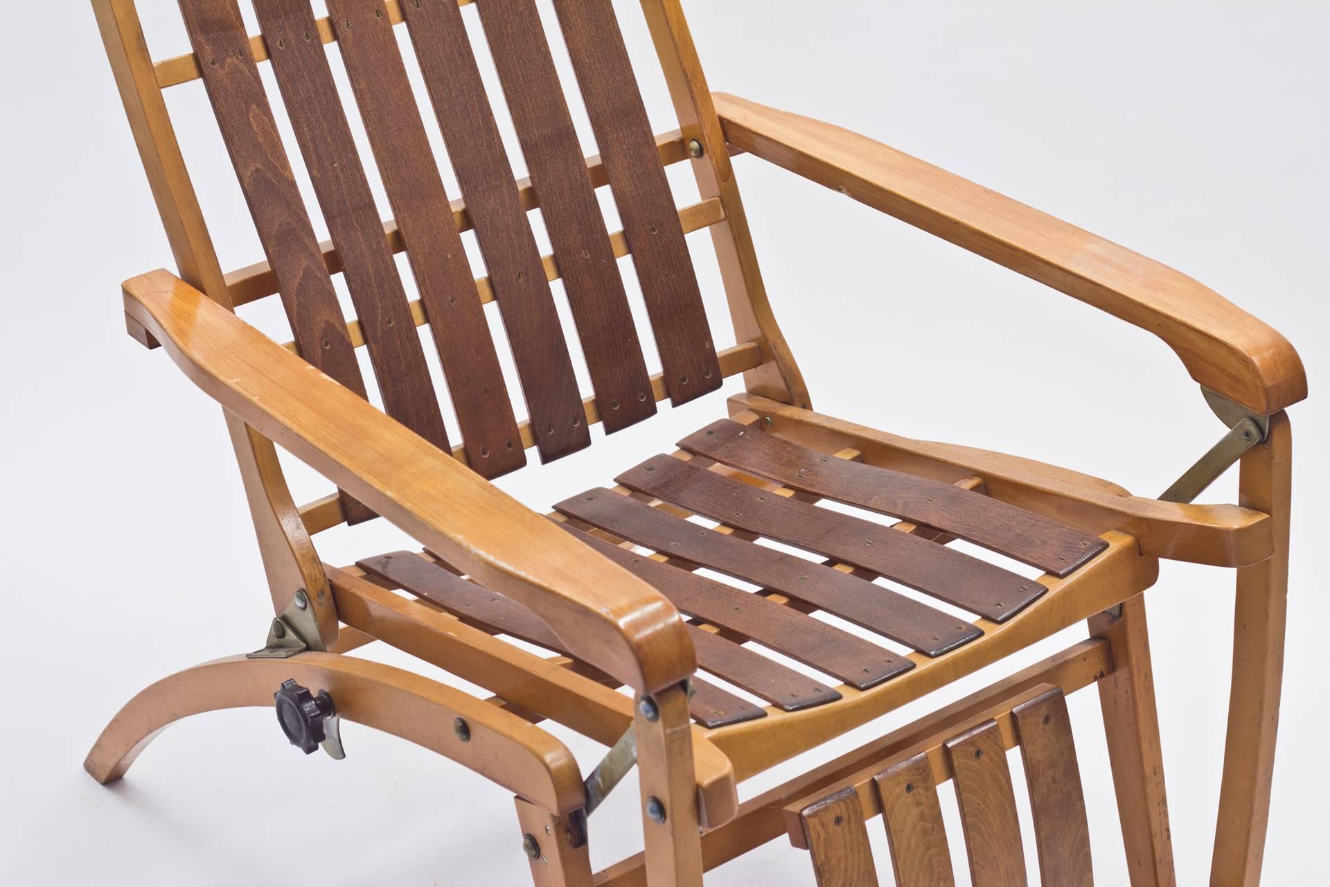 Siesta Medizinal Folding Chair by Hans & Wassili Luckhardt for Thonet, 1936 In Good Condition In Uppsala, SE