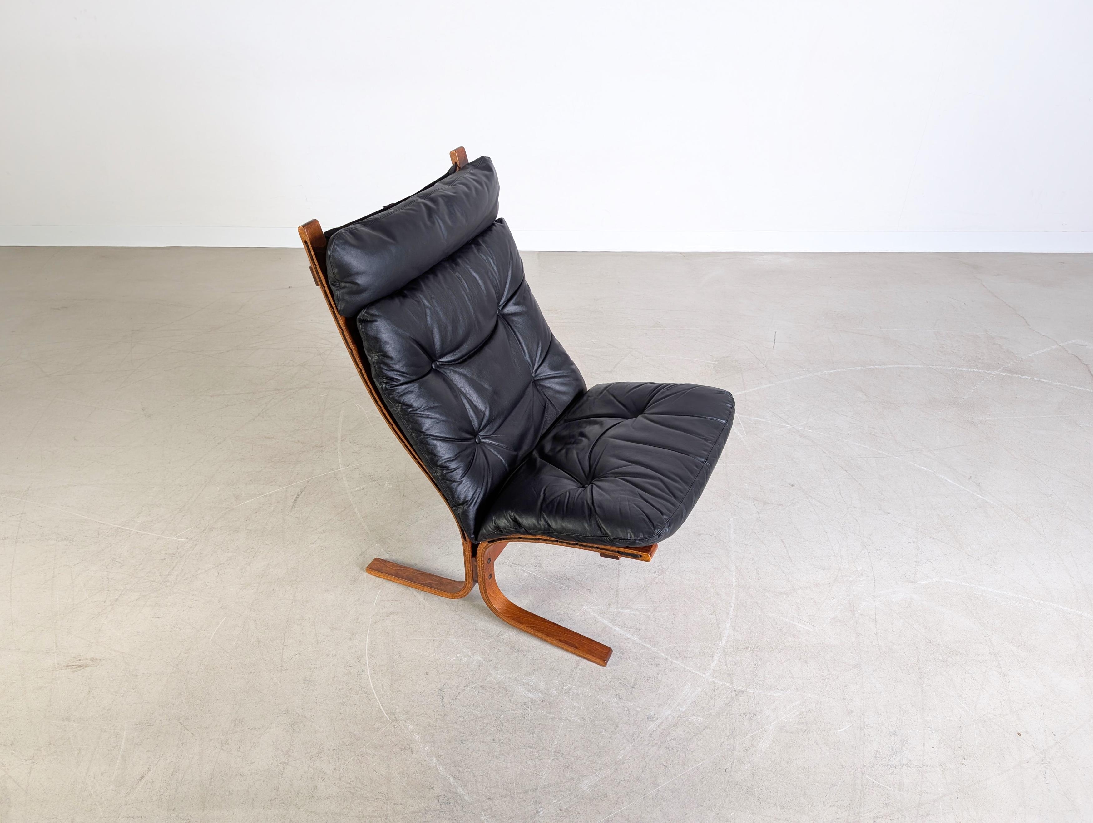 Cuir Siesta Sessel Westnofa Vestlandske Ingmar Relling Teck Midcentury en vente