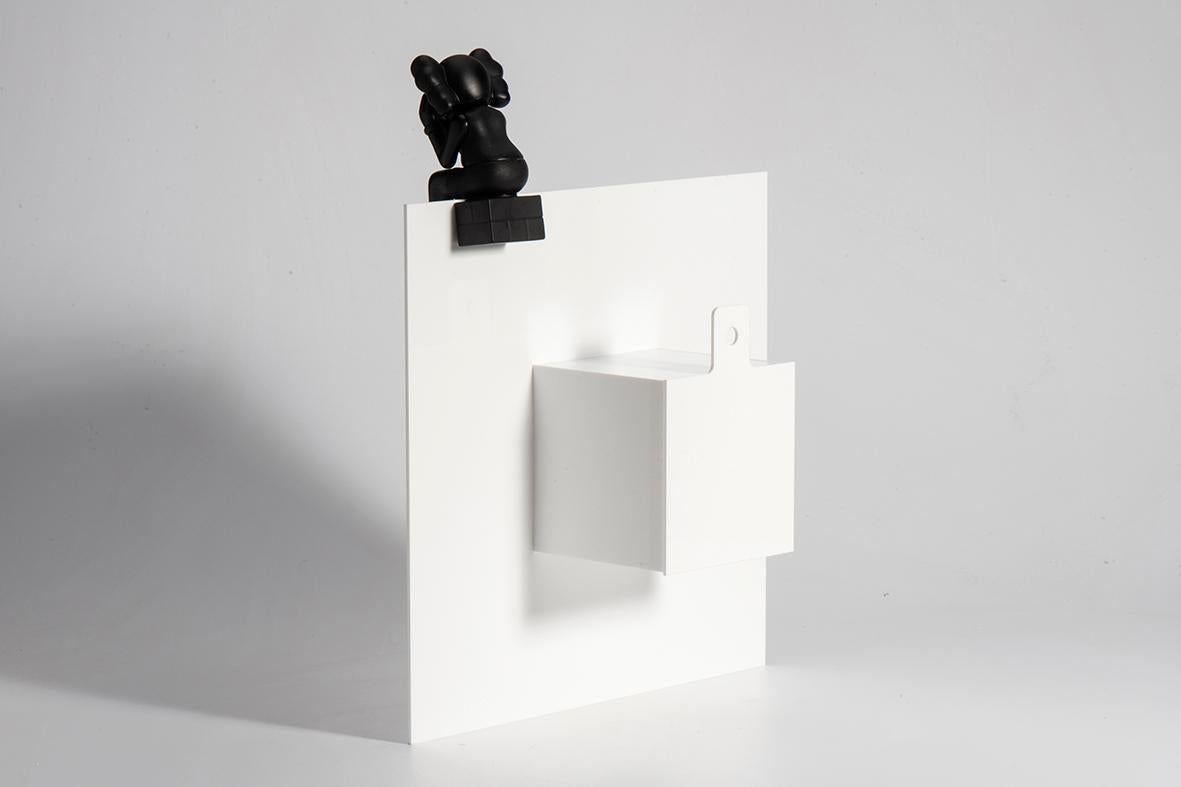 Think out of the red box: A Playful Fusion of Text and 3 Figurines, for wall For Sale 1