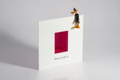 Think out of the red box: A Playful Fusion of Text and Figurine, for wall