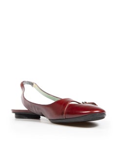 Sigerson Morrison Burgundy Leather Slingback Flats Size US 9