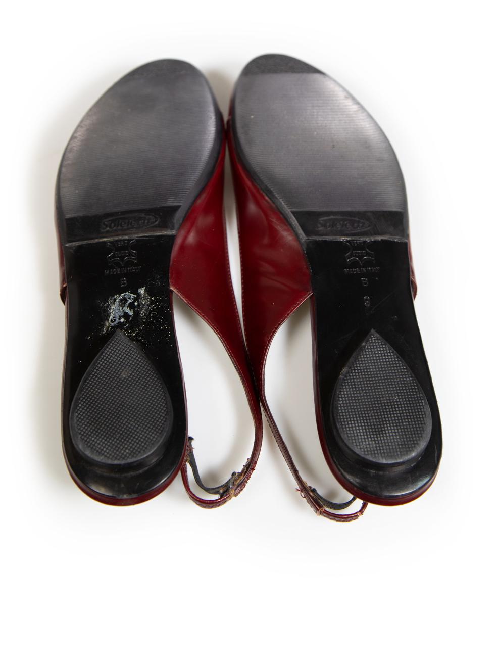 Women's Sigerson Morrison Burgundy Leather Slingback Flats Size US 9