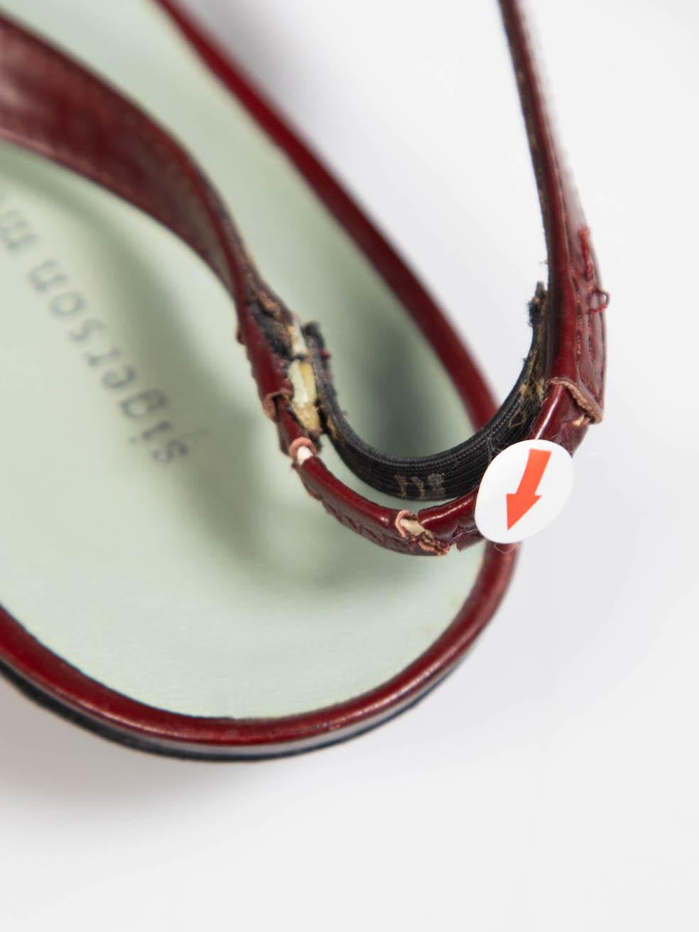 Sigerson Morrison Burgundy Leather Slingback Flats Size US 9 2