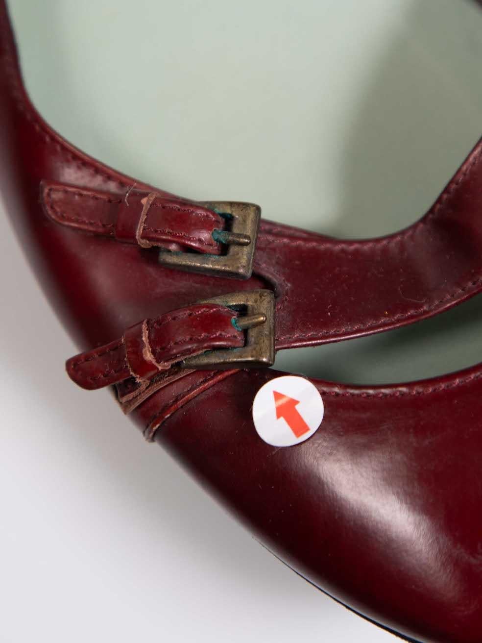 Sigerson Morrison Burgundy Leather Slingback Flats Size US 9 3