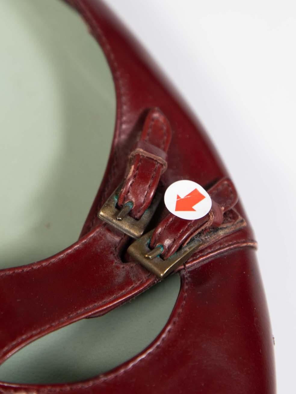 Sigerson Morrison Burgundy Leather Slingback Flats Size US 9 4