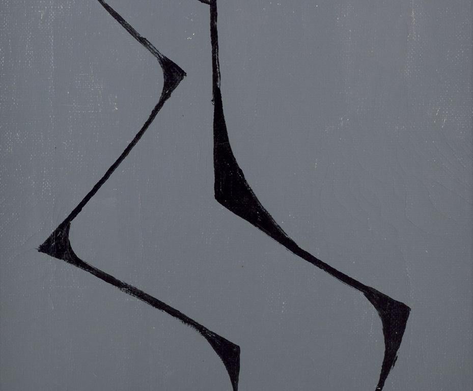Suédois Sigfrid Bhamba, artiste suédois répertorié.  Huile sur toile. Composition cubiste. en vente