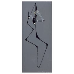 Sigfrid Bhamba, artista sueco cotizado.  Óleo sobre lienzo. Composición cubista.