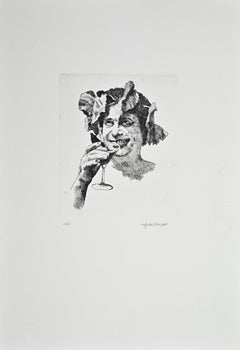 Bacchus - Etching by Sigfrido Oliva - 1988