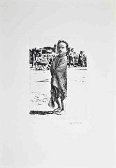 Junge - Radierung von Sigfrido Oliva - 1989