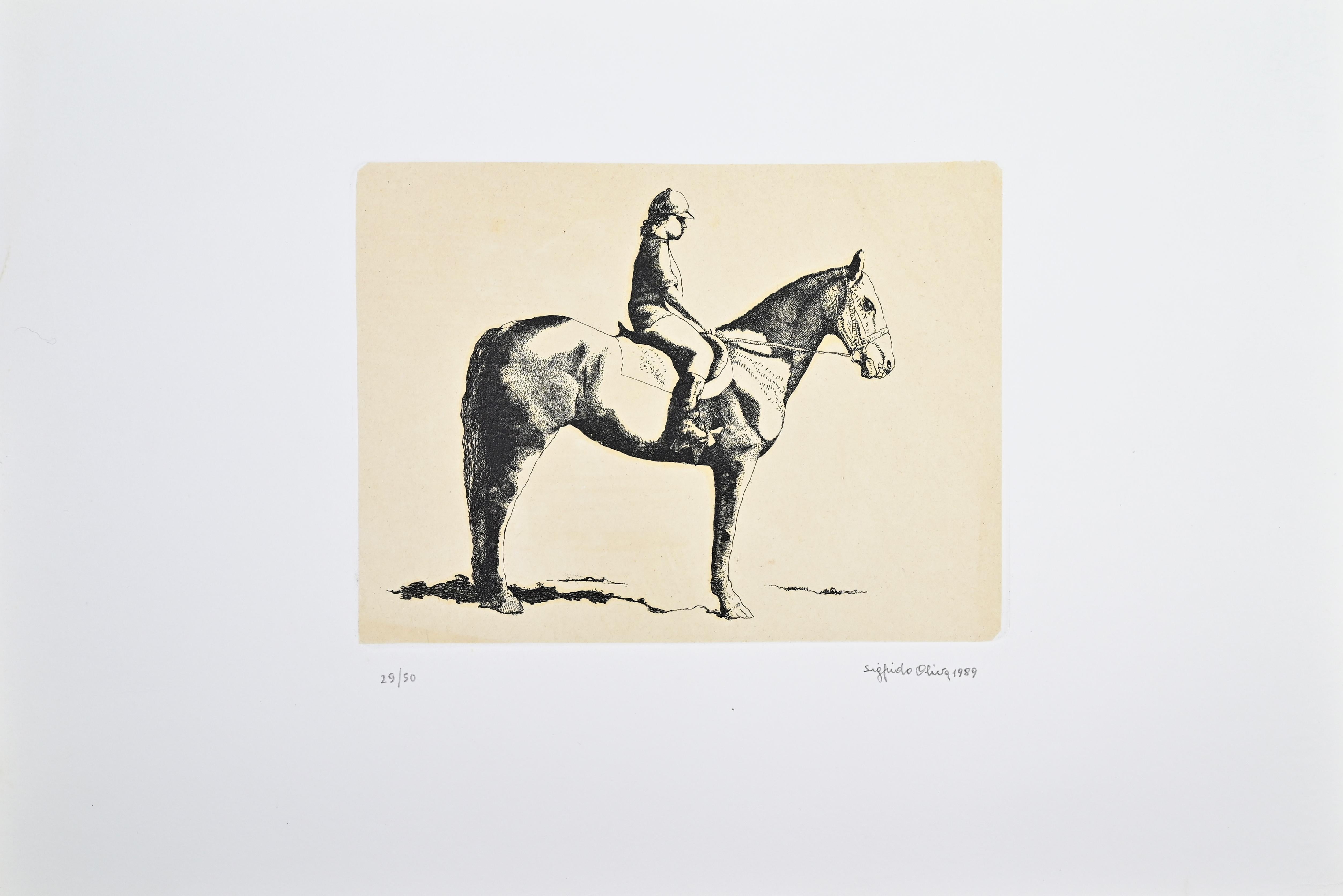 Etching realized by Sigfrido Oliva in 1989.

Hand signed and numbered in pencil.

Edition of 50.

Excellent condition.