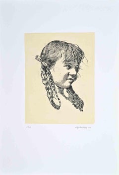 Portrait of a Girl - Etching by Sigfrido Oliva - 1989