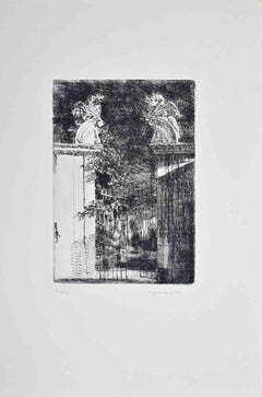 La Puerta - Aguafuerte de Sigfrido Oliva - 1985