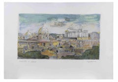 View of Roma - Etching by Sigfrido Oliva - 1980s