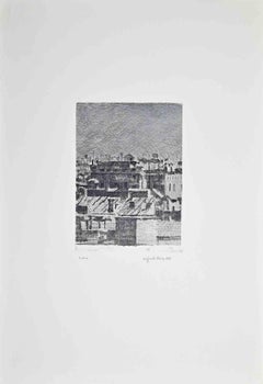 Vue de Rome - Gravure de Sigfrido Oliva - 1995