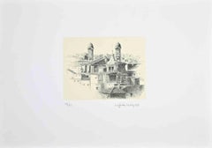View of Rome from Pincio with Two Belltowers - Etching by Sigfrido Oliva - 1995