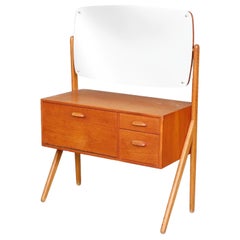 Sigfried Omann for Olholm Mobler Danish Y-Leg Vanity Table With Mirror