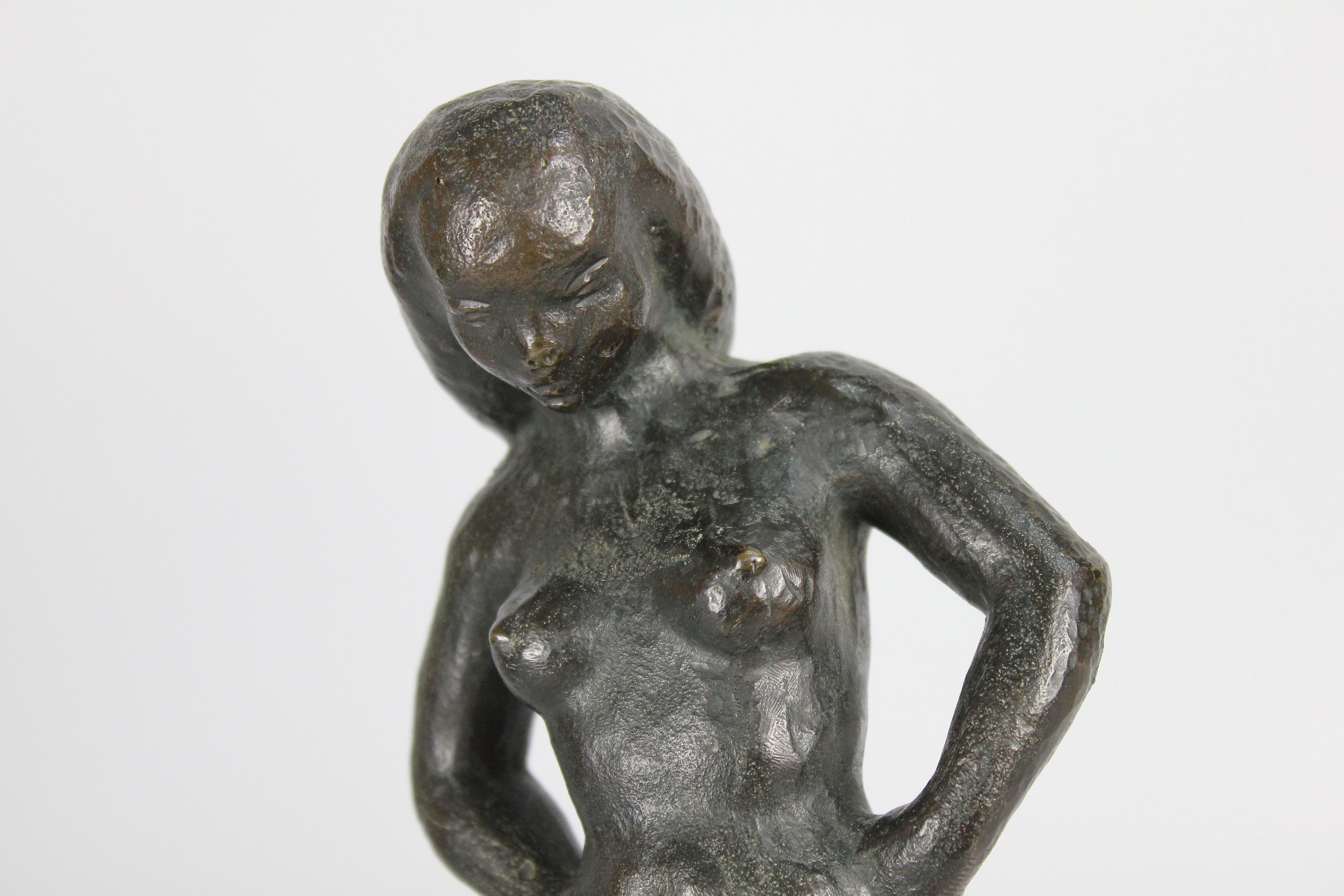 Sigge Berggren, Escultura modernista sueca de bronce desnudo, década de 1940 en venta 2