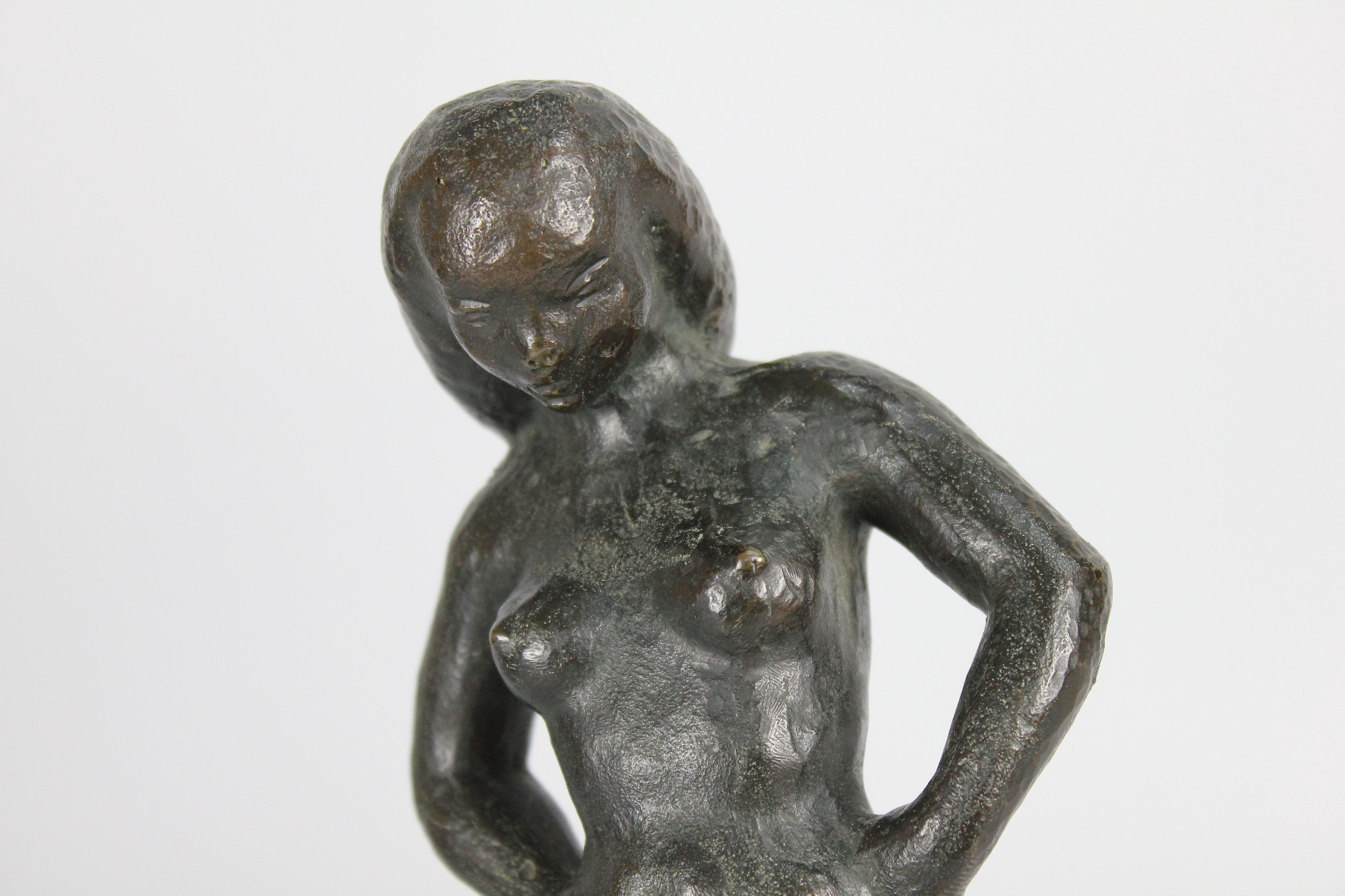 Sigge Berggren, Swedish Modernist Nude Bronze Sculpture, 1940s For Sale 4