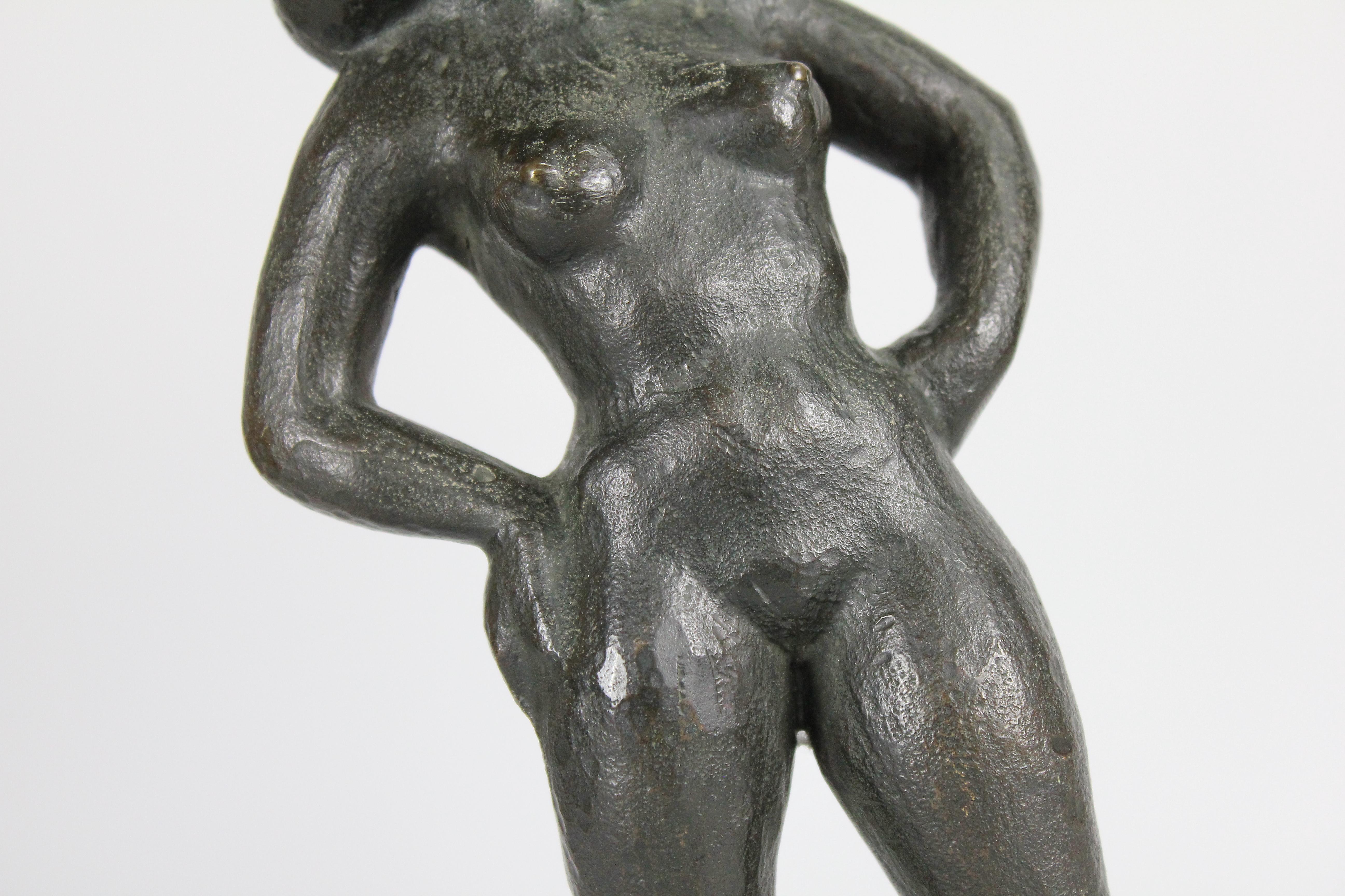 Sigge Berggren, Swedish Modernist Nude Bronze Sculpture, 1940s For Sale 5