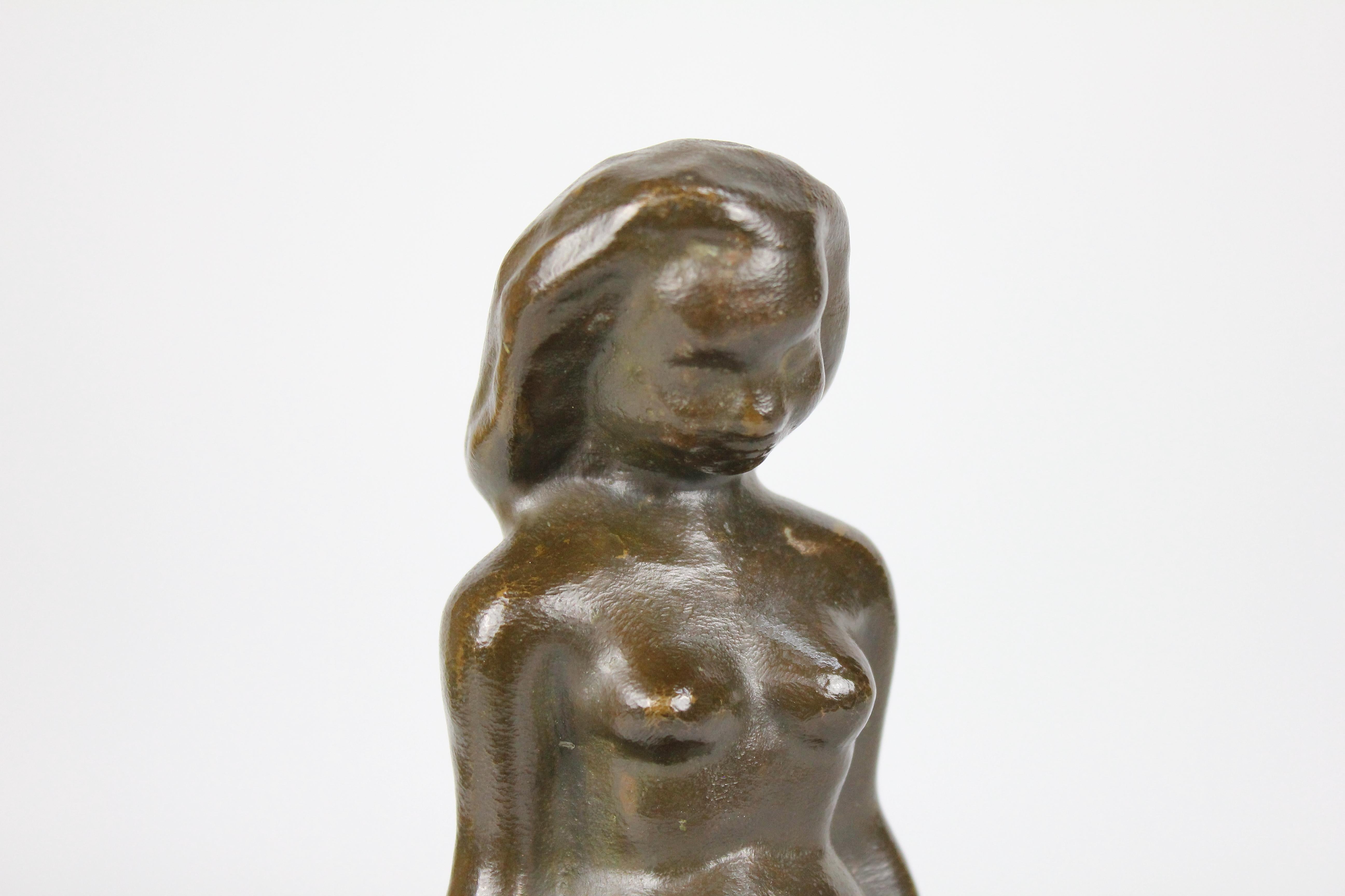 Sigge Berggren, Swedish Modernist Nude Bronze Sculpture, 1940s For Sale 4