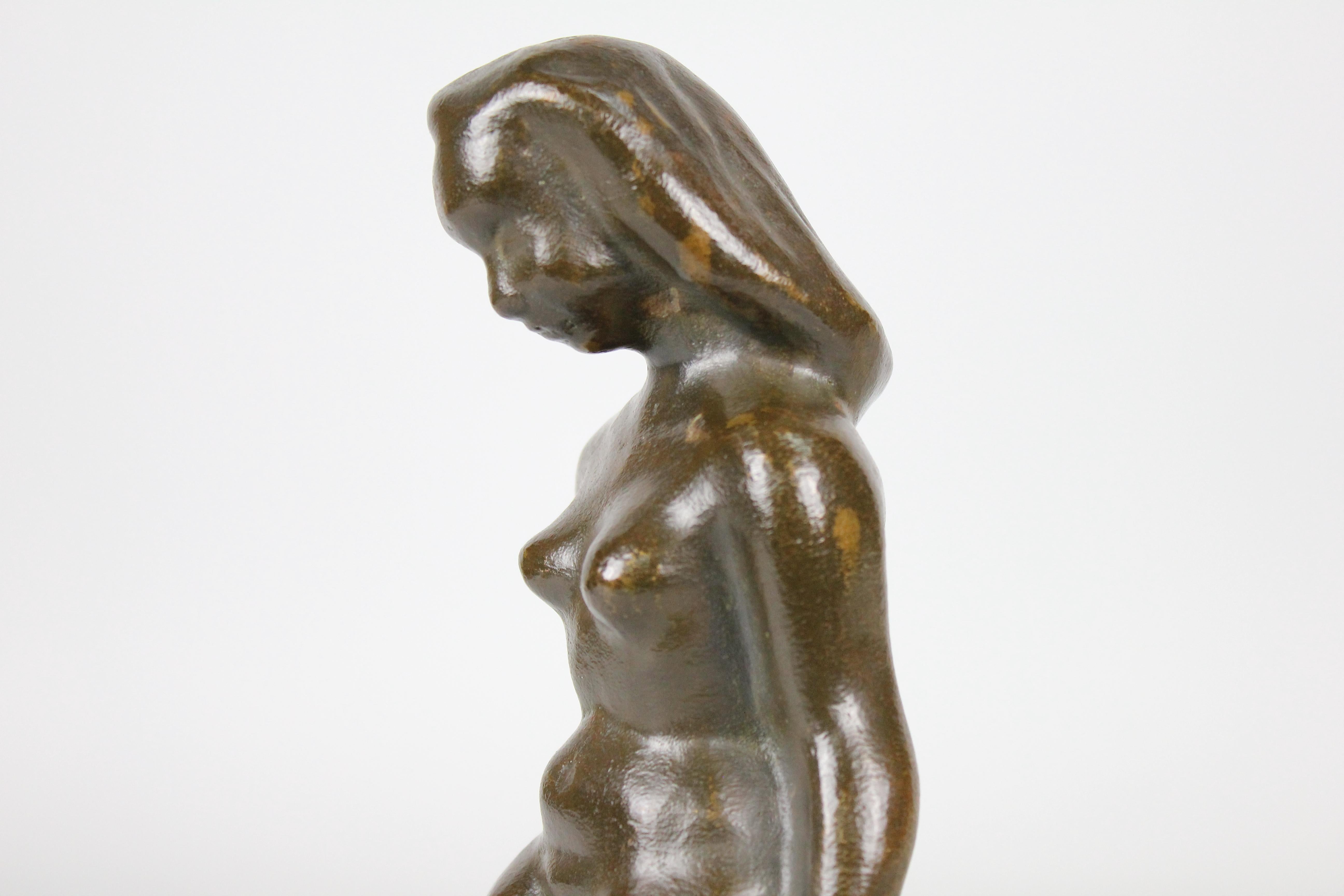 Sigge Berggren, Swedish Modernist Nude Bronze Sculpture, 1940s For Sale 6