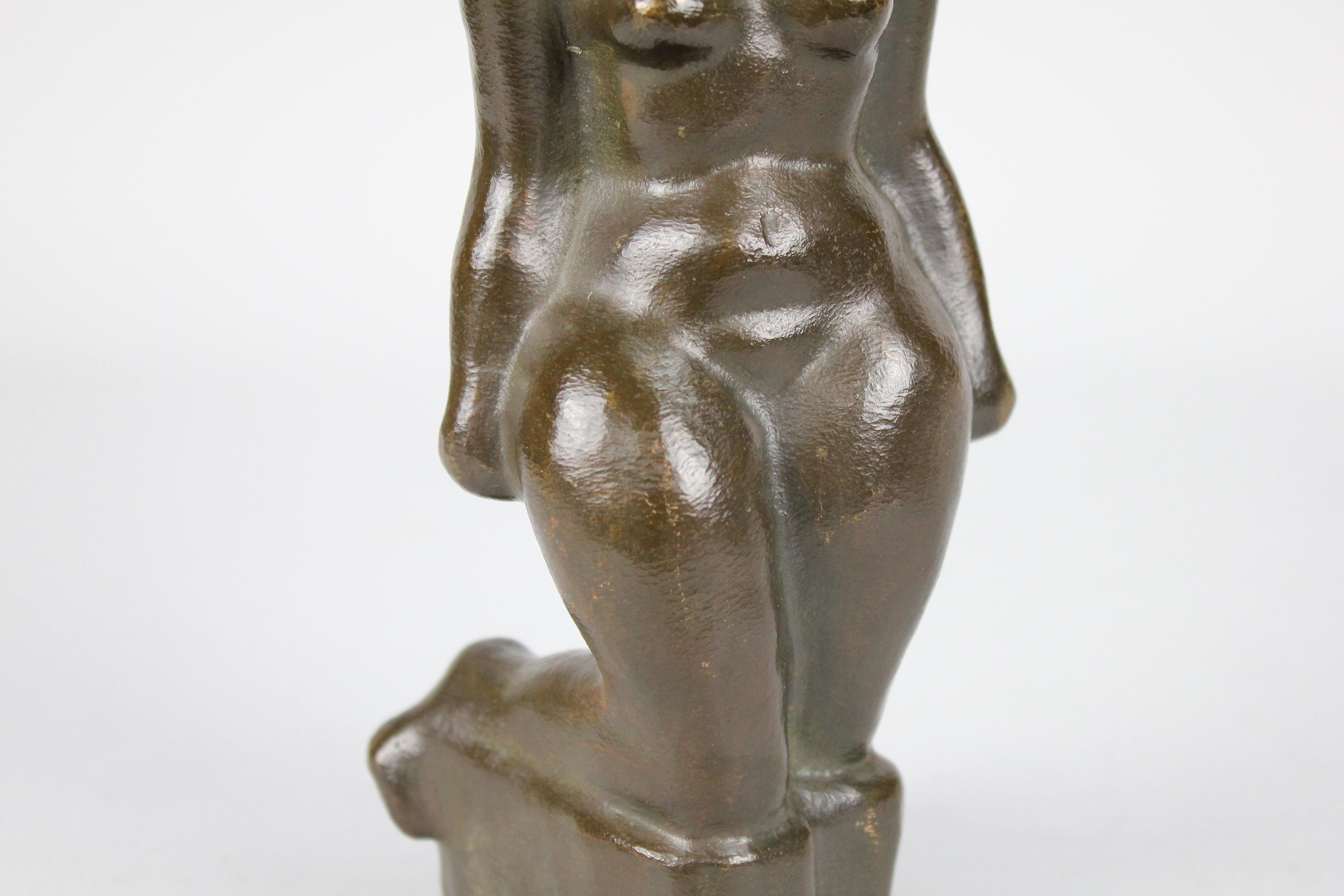 Sigge Berggren, Swedish Modernist Nude Bronze Sculpture, 1940s For Sale 7