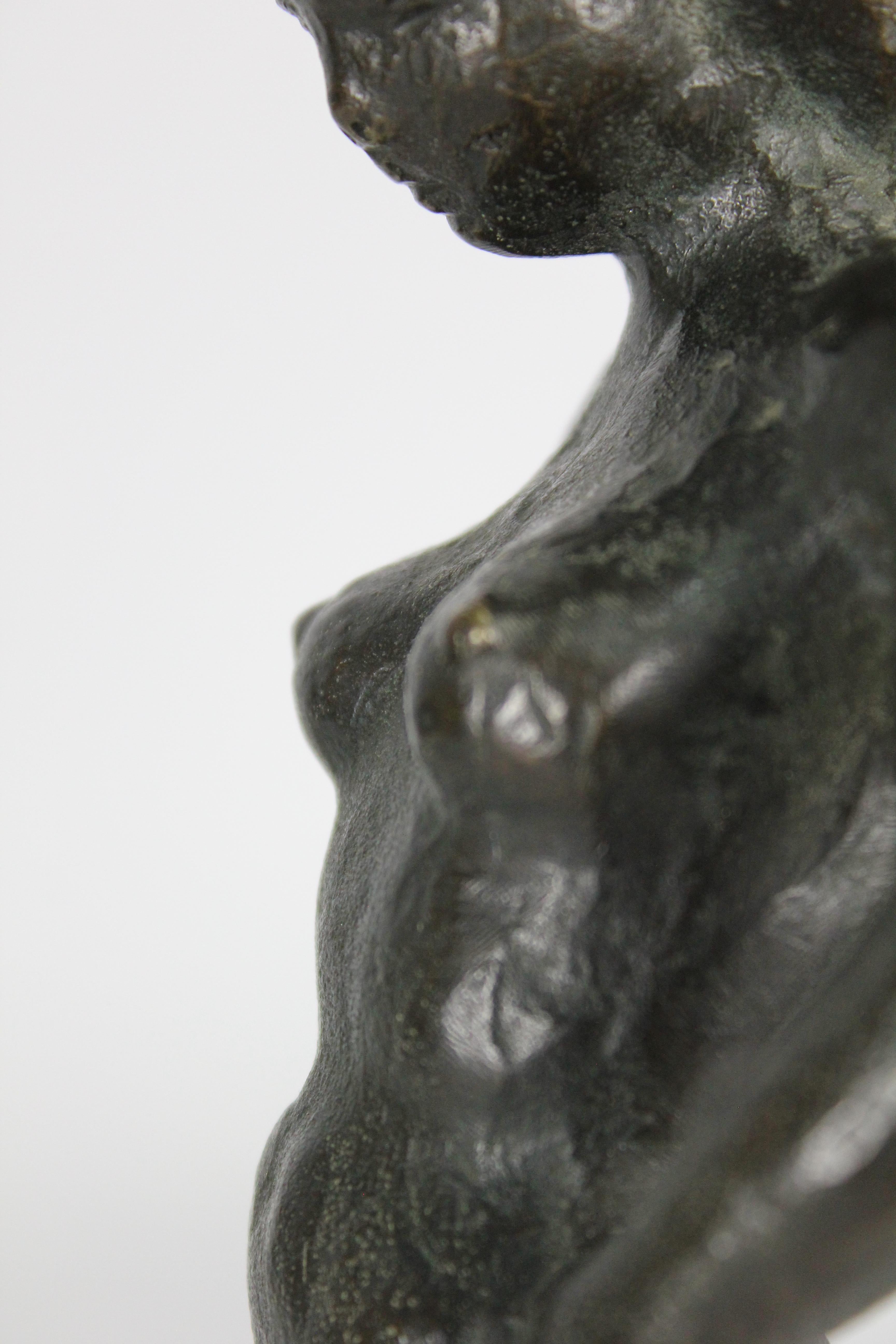 Sigge Berggren, Escultura modernista sueca de bronce desnudo, década de 1940 en venta 6