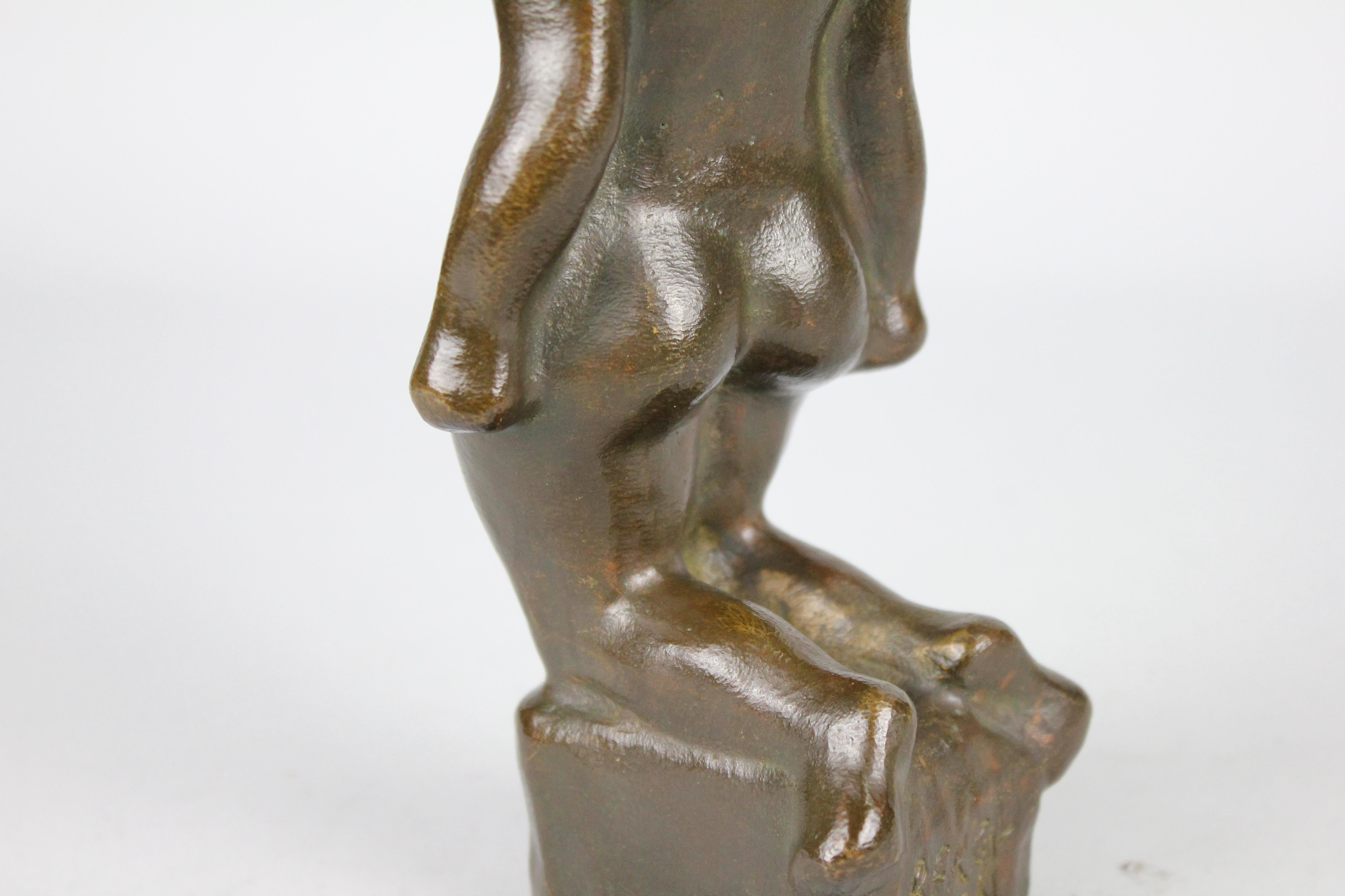 Sigge Berggren, Swedish Modernist Nude Bronze Sculpture, 1940s For Sale 7